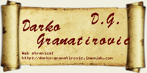 Darko Granatirović vizit kartica